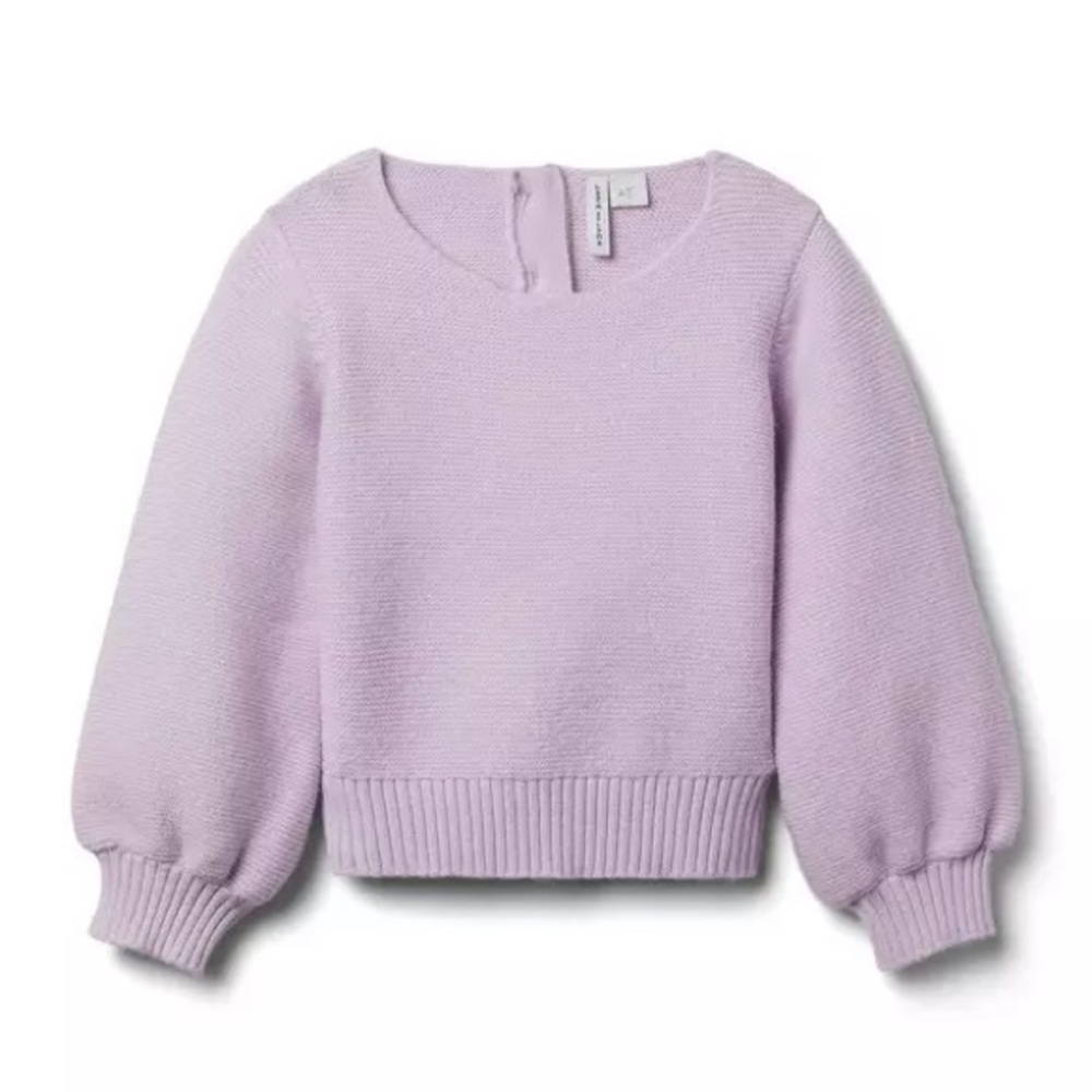 Janie and Jack Lilac Crew Neck Ballon Sleeves Sweater